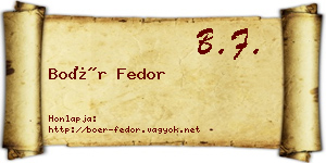 Boér Fedor névjegykártya